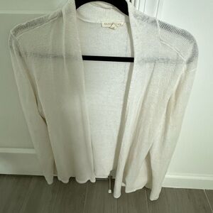 Eileen Fisher Cream White  Cardigan Sweater Classic Knit